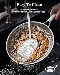 Tumzak Titanium Cookware Set, 8-Piece Pots and Pans Set, Non-Stick Hammered Pro Titanium Pan with Lid, PFAS/PFOA/PTFE-Free, Dishwasher & Oven Safe, Compatible with Gas Stoves and Induction Cooktops — photo 6 of 6