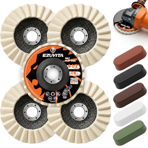 EZUVITA 10Pc Wool Felt Polishing Kit (4.5')