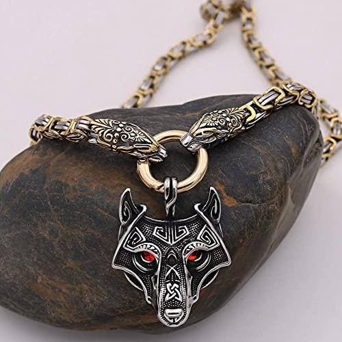 バイキングネックレスチェーン男性用北欧ジュエリーオオカミの頭のネックレスバイキングギフト可憐な金属チェーン保護ネックレスゴシックパンクペンダントネックレス (Color : D, Size : 60cm/24in) バイキングネックレスチェーン男性用北欧ジュエリーオオカミの頭のネックレスバイキングギフト可憐な金属チェーン保護ネックレスゴシックパンクペンダントネックレス (Color : D, Size : 60cm/24in)