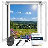 teeppo Fliegengitter Fenster, Insektenschutz Fenster Ohne Bohren, Zuschneidbares Moskitonetz mit Starkem Klettband, Einfach Montierbares Fliegennetz für Fenster 100 x 100 cm, Schwarz