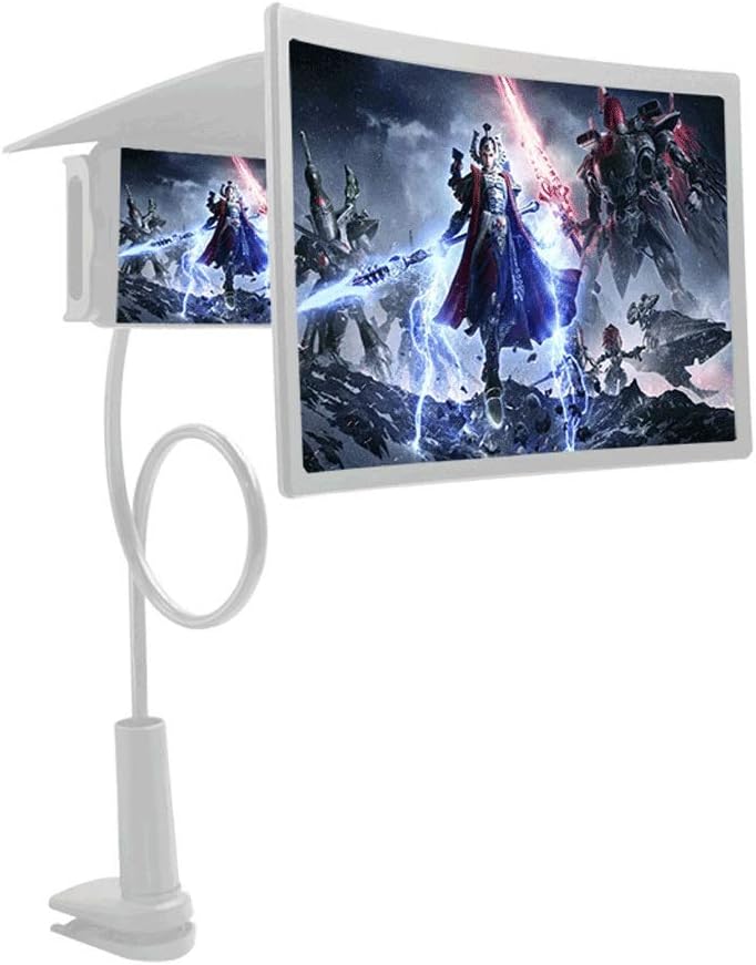 JJYPY 3D Screen Amplifier Stand Mobile Phone Holder Magnifying Glass HD Stand for Video Folding Screen Enlarged Eyes Protection Holder (Color : Black) (White)