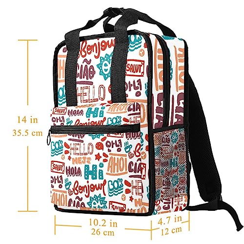 Sac à dos garçons motif Hello multicolore multilingue dimensions 35.5x26x12 cm - 5