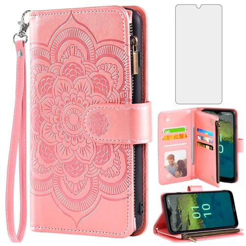Coque Nokia C110 portefeuille Asuwish avec lanière pour garder les mains libres