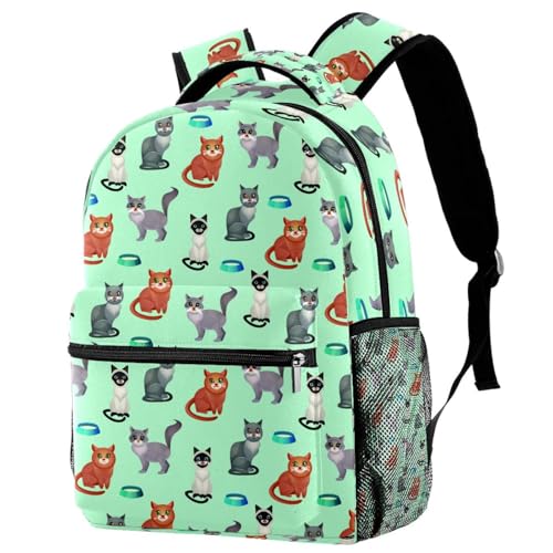Sac de voyage décontracté multicolore ados et sac à dos d'école design chats