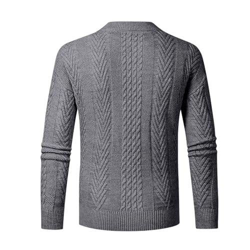 Men's Loose Crewneck Casual Knitted Sweaters Solid Color Elastic Pullover Texture Trend Knitted Pullover Sweaters3