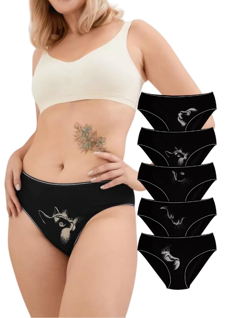 ALYA UNDERWEAR Premium Intimo, Cotone Biologico, Vita Media, Mutande Donna, Traspirante, Confortevole, Morbido Slip, Flessibile, Mutandine, Confezione Multipla (S … 3XL)