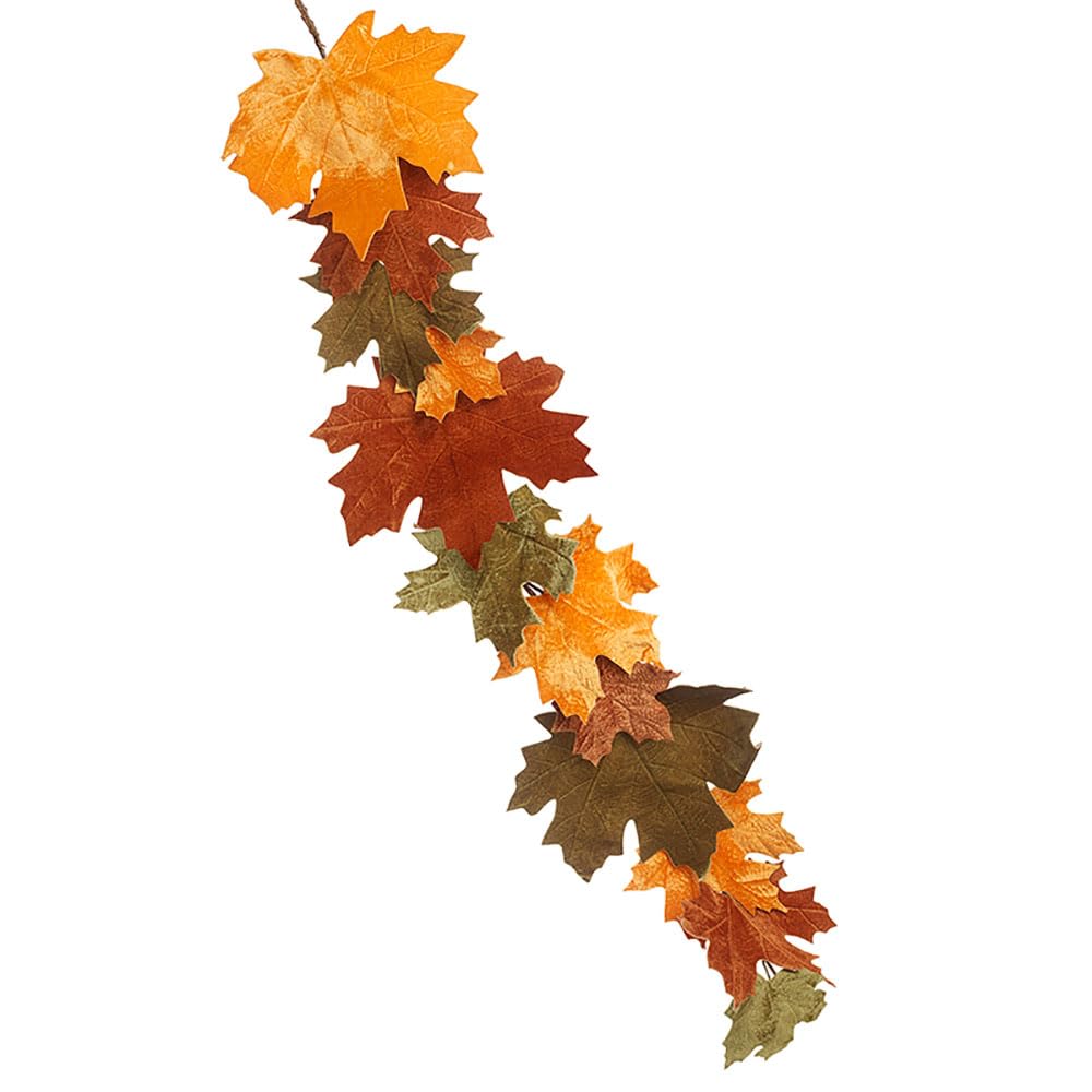 Floristrywarehouse Brown Velvet Fabric Autumn Maple Leaf Garland 150Cm/60 Inches Long
