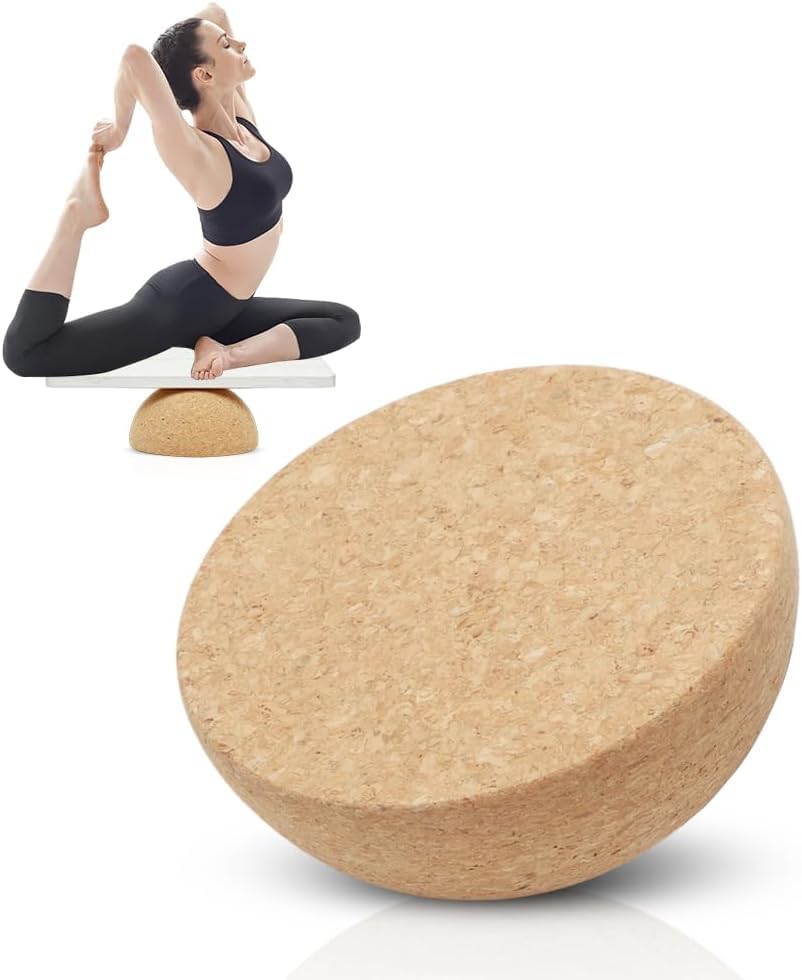 Kork Halbkugel, Ø 15 cm Balance Board Halbkugel, Höhe 7 cm, Gleichgewichts Trainer für Kinder und Erwachsene, Balance Ball aus Naturkork für Yoga, Reha, Fitness und Boardsport