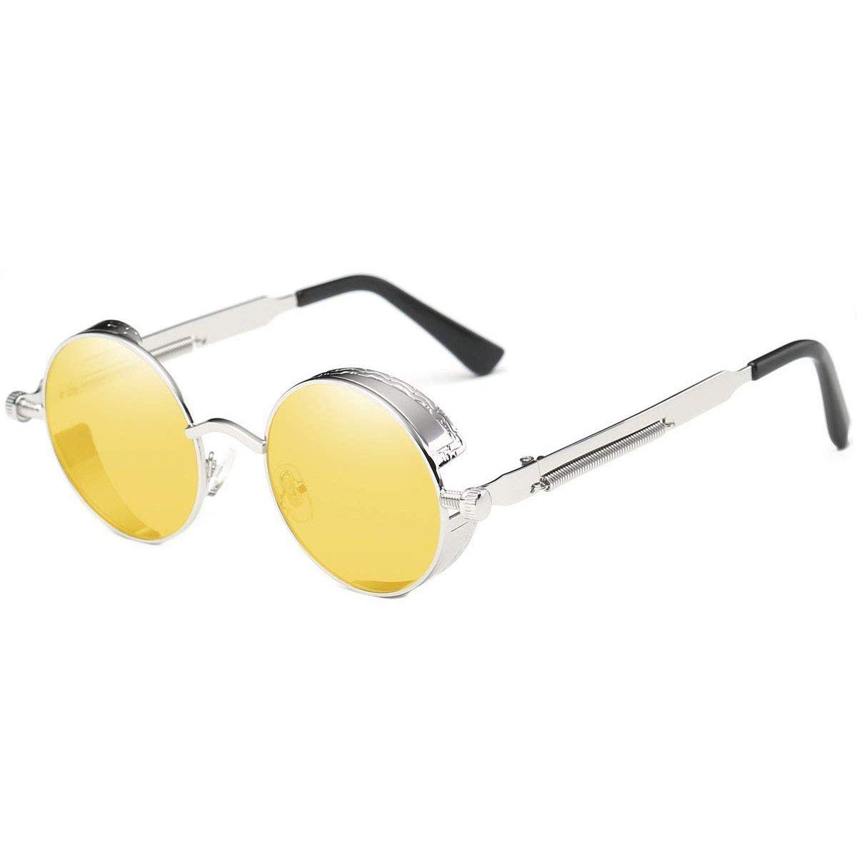 Dollger Vintage Steampunk Retro Metal Round Circle Frame Sunglasses