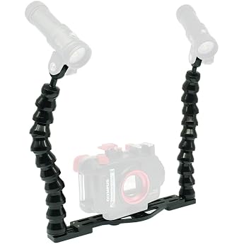 nitescuba Dual Flex Arms Underwater Camera Rail Tray - Photo Stabilizer for GoPro RX100 PT-059