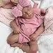 Full Body Silicone Reborn Baby Dolls Open Mouth - 20 Inch Lifelike Sleeping Newborn Girl Anatomically Correct Baby Doll Advanced Painted Gift (Girl, Dark)