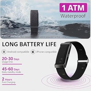 DuckDik Smart Band, Fitness Tracker Bracciale Intelligente Uomo Donna, Smartband Sportiva Contapassi con GPS Integrato, Cardiofrequenzimetro da Polso, SpO₂, Notifiche WhatsApp, 2 Cinturini Nero + Rosa