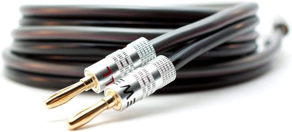 Best Silverback Speaker Wire by Sewell with Silverback Banana Plugs, 10 ft ,12 AWG, OFC, 259 Strand Count, Terminated