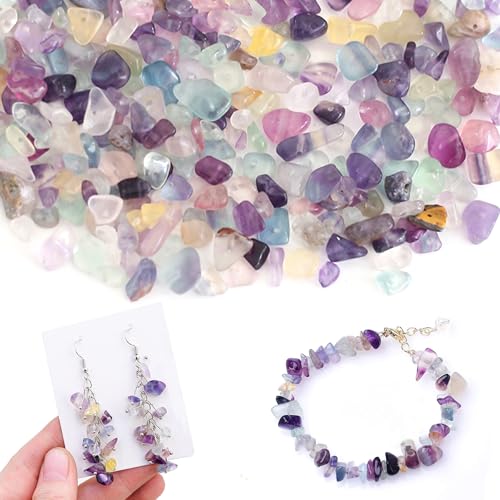 DAHI 450 cuentas de fluorita para enhebrar cristales perlas de