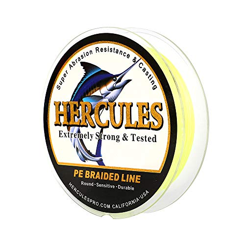 Hercules Super Cast 100M 109 Yards Braided Fishing Line 100 LB Test for Saltwater Freshwater PE Braid Fish lines Superline 8 Strands