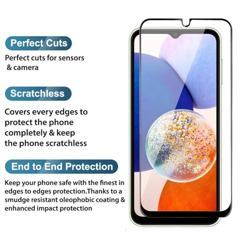 Image of OpenTech Military-Grade Tempered Glass Screen Protector Compatible For Samsung Galaxy F15 5G (6.6 Inches) With Edge To Edge Coverage And Easy Installation Kit for Smartphone