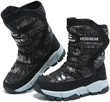 FEIKENIU Women Snow Boots Winter Warm Ankle Shoes Mid Calf Waterproof Walking Slip On Lightweight (6 US) Black