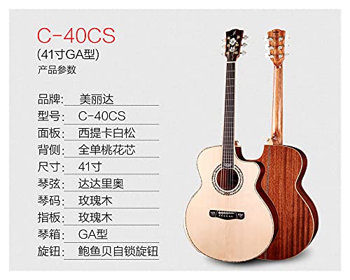 CJWSLYT Guitar SC40CS/A72CS Lot de 2 guitares acoustiques à l’état solide Couleur A-72CS Taille 104 cm - Les Beatles, Paul McCartney, John Lennon, RIngo Starr, George Harrison CJWSLYT Guitar SC40CS/A72CS Lot de 2 guitares acoustiques à l'état solide Couleur A-72CS Taille 104 cm – Image 6