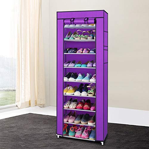 HOBBYN Shoe Rack,10 Tiers Shoe Rack with Dustproof Cover Closet Shoe Storage Cabinet Organizer...