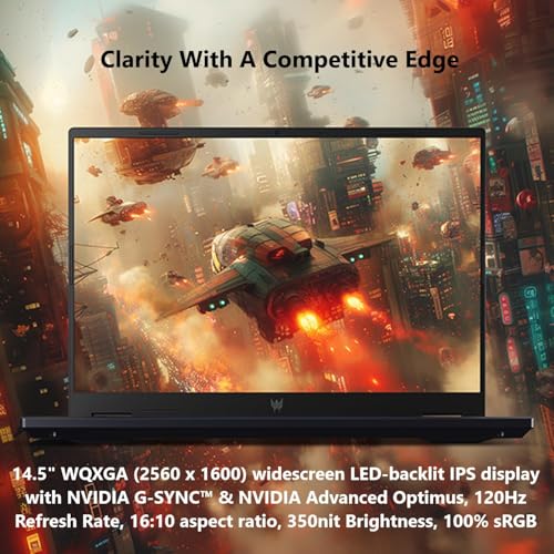 Image of acer Predator Helios Neo 14 Gaming AI PC Laptop, GeForce RTX 4070 Graphics, 14.5 inch WQXGA (2560x1600, 100% sRGB, G-SYNC), Intel 16-core Ultra 7 155H, RGB Backlit, W /128GB PSD, Win11 PRO(16GB|1TB SSD)