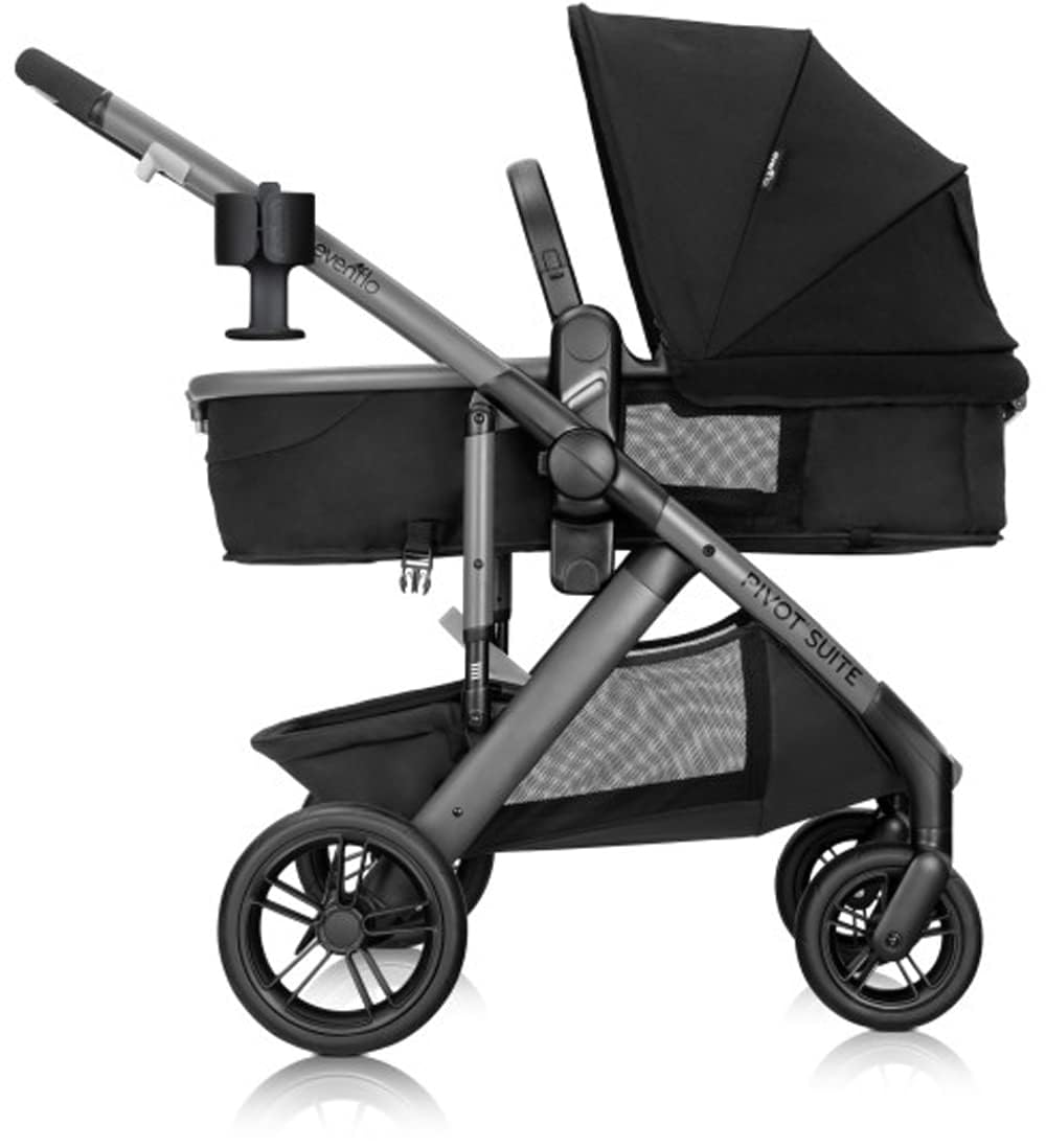 Evenflo Pivot Suite Modular Travel System with LiteMax Infant Car Seat, Dunloe Black : Baby
