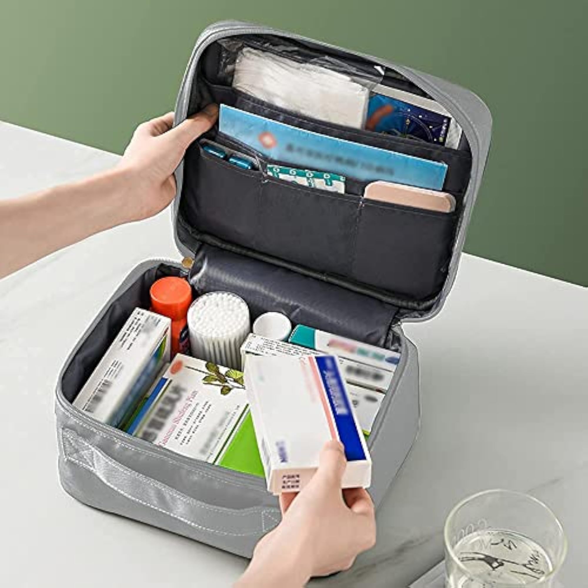 Portable First Aid Empty Kit Pouch, Set of 2