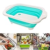 ★【DISEÑO PORTÁTIL】 - El tamaño de nuestro cuenco de lavado plegable es de 40 cm * 30 cm, cuando se pliega, el grosor es de aproximadamente 4 cm. cuando se abre, la altura es de unos 13,5 cm. Es plegable, por lo que no ocupa demasiado espacio en su cocina.