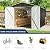 VIWAT Outdoor Steel Storage Shed with Updated Frame Structure and Lockable Doors, Metal Shed Upgrade Height Ideal for Garden, Backyard, and Patio Utility and Tool Storage (Black, 8x12 FT)