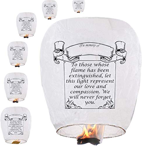 Chinese Sky Lanterns Biodegradable (7 Packs, White)