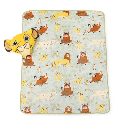 Disney Lion King Simba Nogginz 40x50 Inch TravelThrow & Plush Pillow