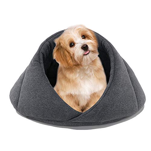 JULY'S SONG Mascotas Saco de Dormir Camas para Perros Gatos Acogedor Casas y Hábitats para Gatos Nido Caseta para Perros Cálido Cuevas Casa (M, Gris)