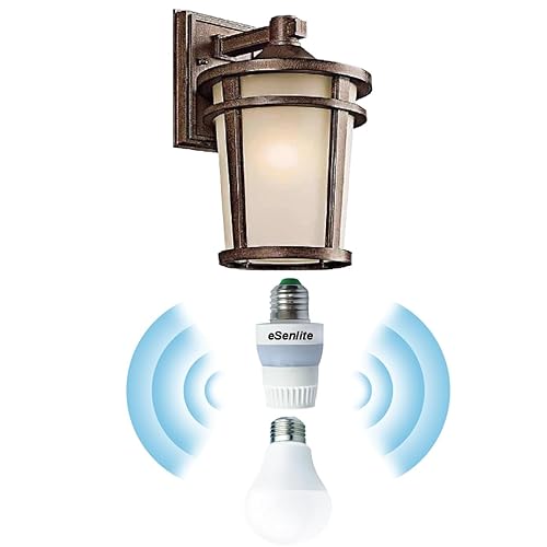 Miniatura 10 de eSenlite Toma de luz con sensor de movimiento, tornillo de movimiento de radar, adaptador de bombilla incandescente LED CFL, control regulable del