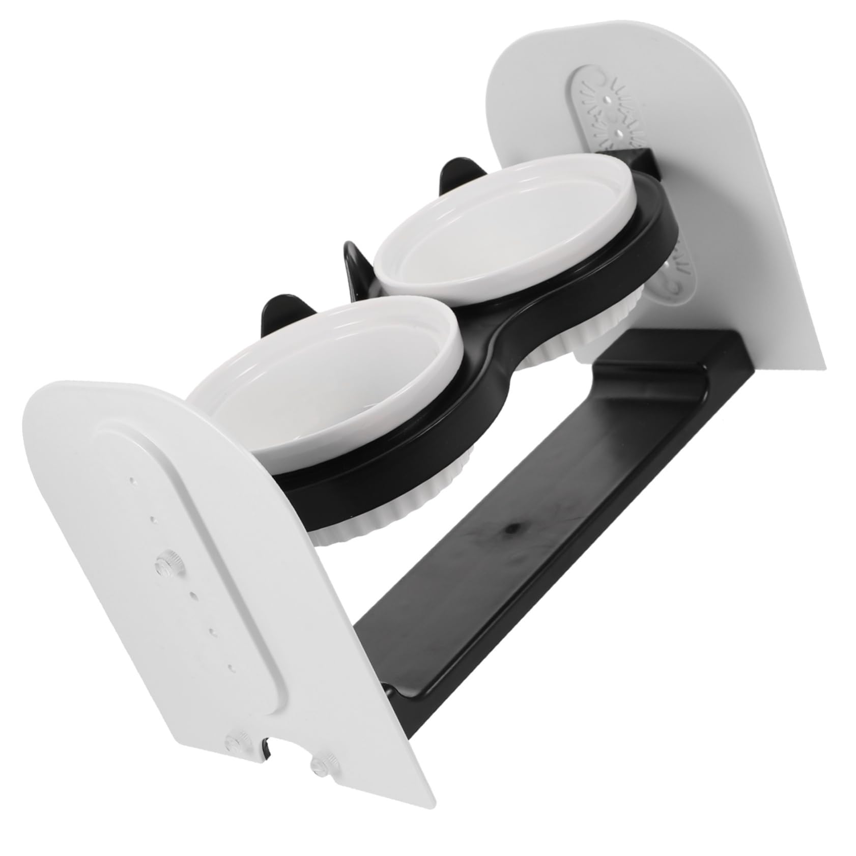 Keramik Katzennapf Doppel Schale Schräg 1 Satz Schwarz
