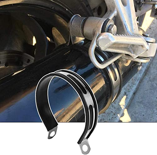 Image of Exhaust Muffler Clamp Stainless Steel Motorcycle Exhaust Hanger Motorcycle Exhaust Muffler Pipe Bracket Clip Universal Exhaust Hanger