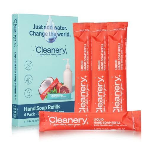 Cleanery Moisturizing Hand Soap Refill Powder Concentrate 4 Pack, 10