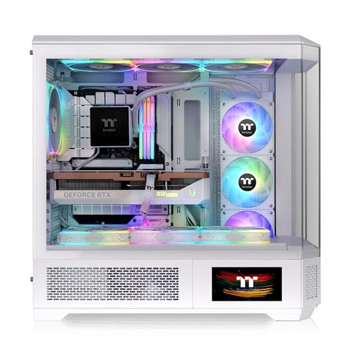 Image of Thermaltake View 600 TG; Full Tower; 420mm Radiator Support; 480mm GPU Clearance; Hidden Connector Support; Rotatable PCIe Slots; 220mm PSU Clearance; Snow; CA-11H-00F6WN-00
