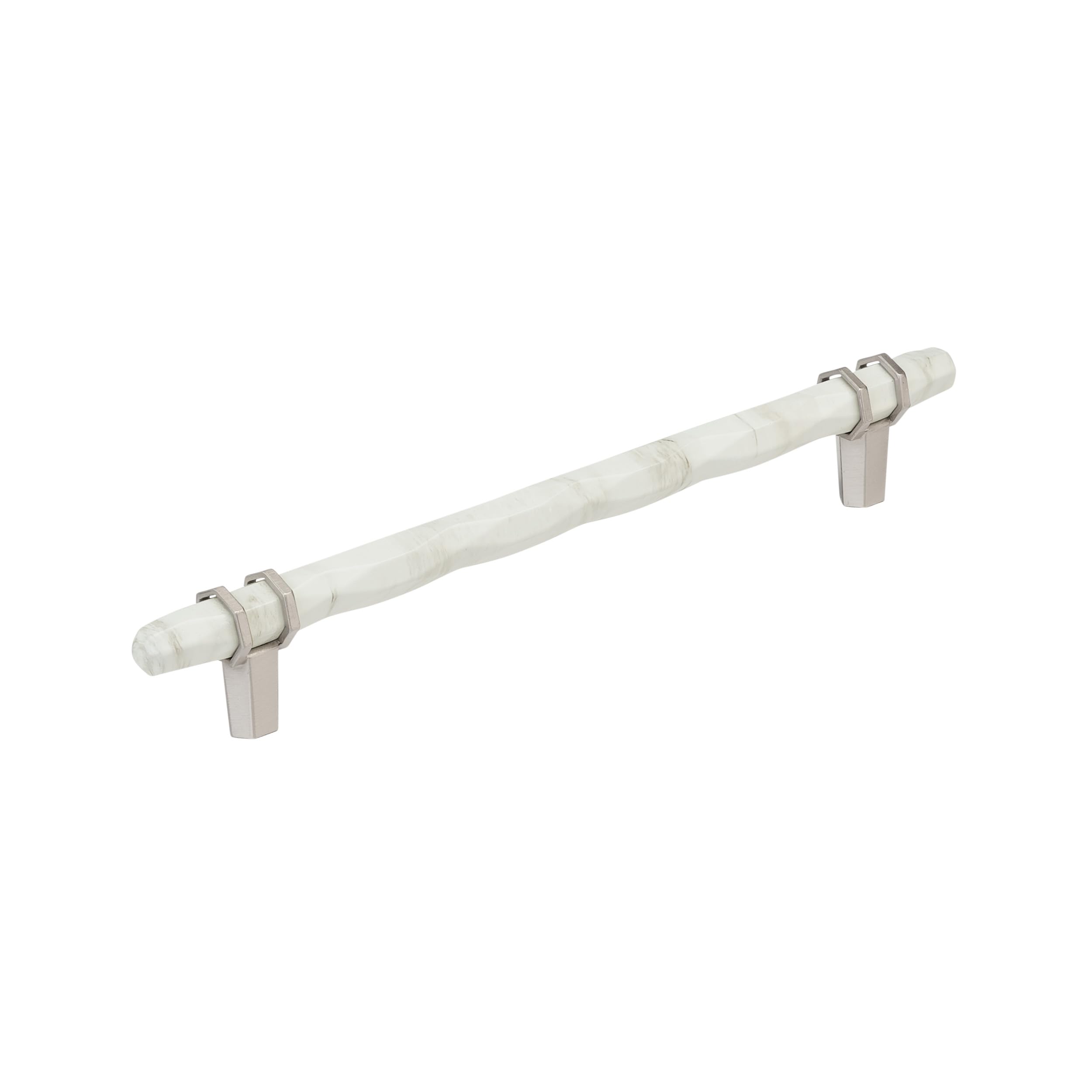 Amerock 8" Carrione Marble White/Satin Nickel Drawer Pull
