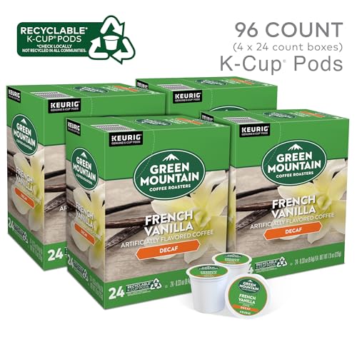 Image of Green Mountain Coffee Roasters French Vanilla Decaf, Single-Serve Keurig K-Cup Pods, Flavored Light Roast Coffee Pods, 96 Count