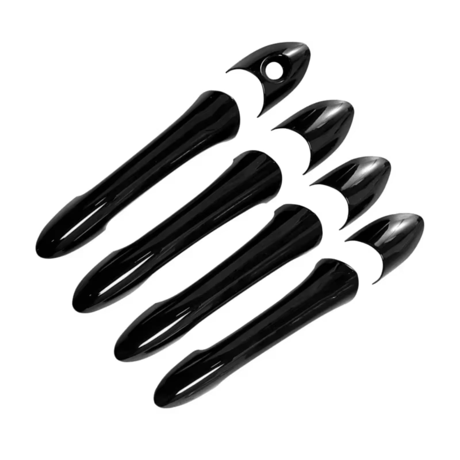 for Hyundai for Sonata for I45 2011-2014 Glossy Black Chrome Car Door Handle Cover Trim Sticker Styling Accessories Car Exterior Door Handle(Black Handle)