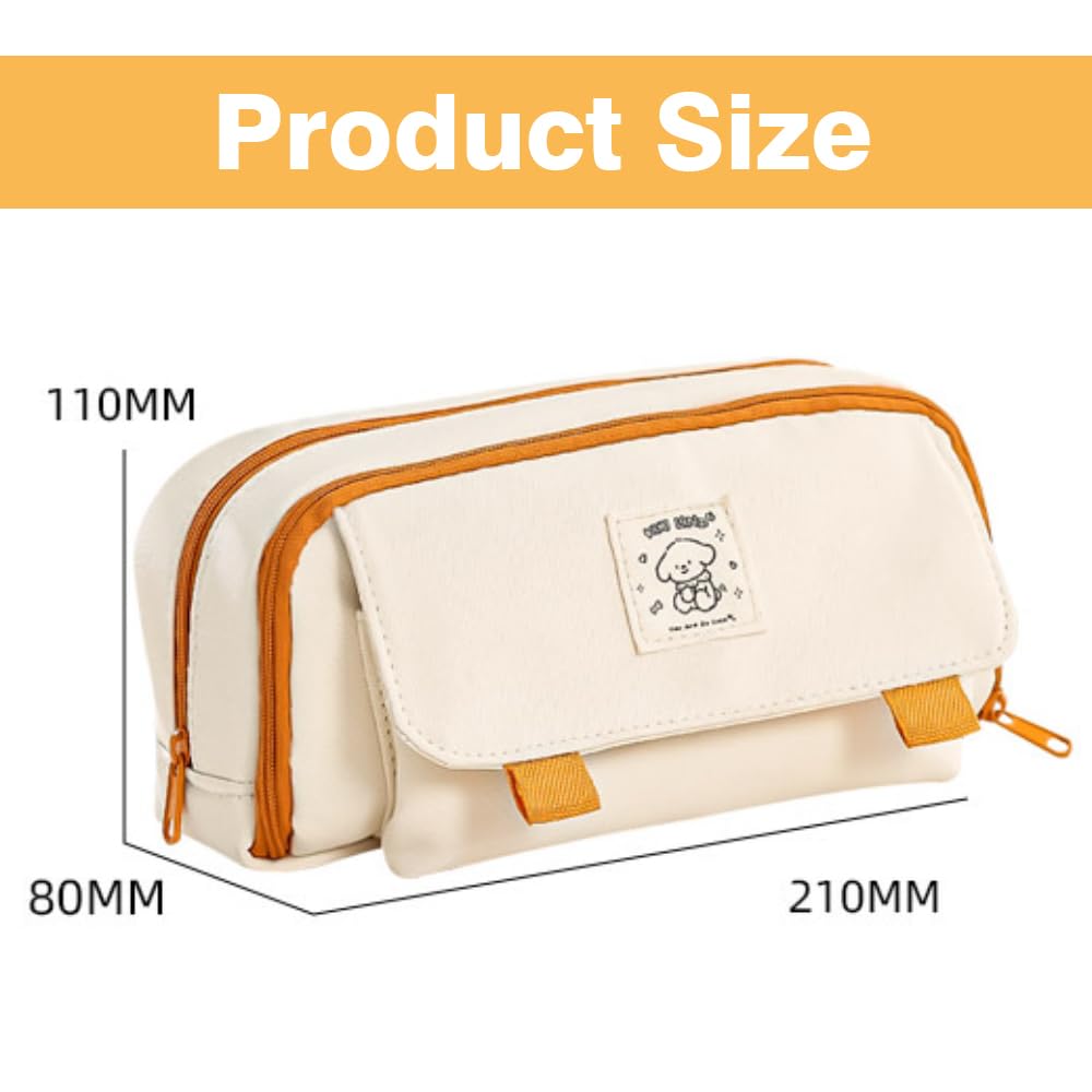 Taasmoog Large Capacity Pencil Case, Big Pencil Case with Double Zippers, 3 Compartments, Unisex, Blue, Purple - Image 2