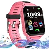 Smartwatch Kinder Kinderuhr Telefon Kinder Smartwatch mit SOS Anruf Musik Spiel Taschenlampen, Kinderuhr Smartwatch für Kinder Geschenk für Jungen Mädchen (Rosa)
