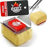 Kicott Grill Brush Bristle Free - Safe Grill Brush for Outdoor Grill, SteamWizards BBQ Grill Cleaning Brush Kit, Replaceable Head Fire Resistant Grill Scraper Tool, Dishwasher Safe, Gift for Men/Dad