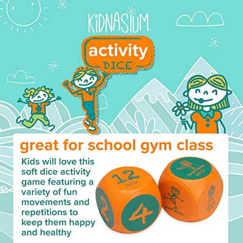 Kidnasium Activity Fitness & Exercise Dice | Fun Educational Classroom Gym Learning Game For Kids 5 And Up | Soft Rolling Cubes For Active Boys & Girls #TOP3