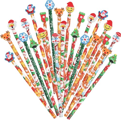 VEYLIN Christmas Pencils, 48 Pack of Xmas Pencils with Erasers Kids Children Holiday Gifts Christmas Classroom Prizes - Image 4