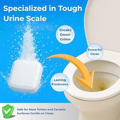 Toilet Bowl Cleaner Bleach Tablets Deep Cleaning & Deodorize, Effectively Removes Hard Stains (24-Pack Year Supply), Septic-Safe, Bathroom Cleaning Supplies
