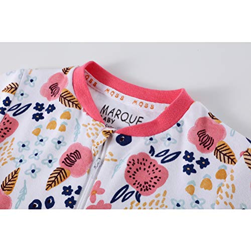 Marquebaby Baby Boys Girls One-Piece Footies Organic Cotton Jumpsuit Zip Front Romper3