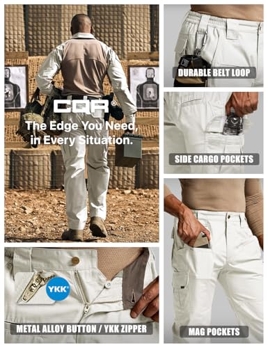 Image of CQR Men's Tactical Pants, Water Resistant Ripstop Cargo Pants, Lightweight EDC Work Hiking Pants, Outdoor Apparel