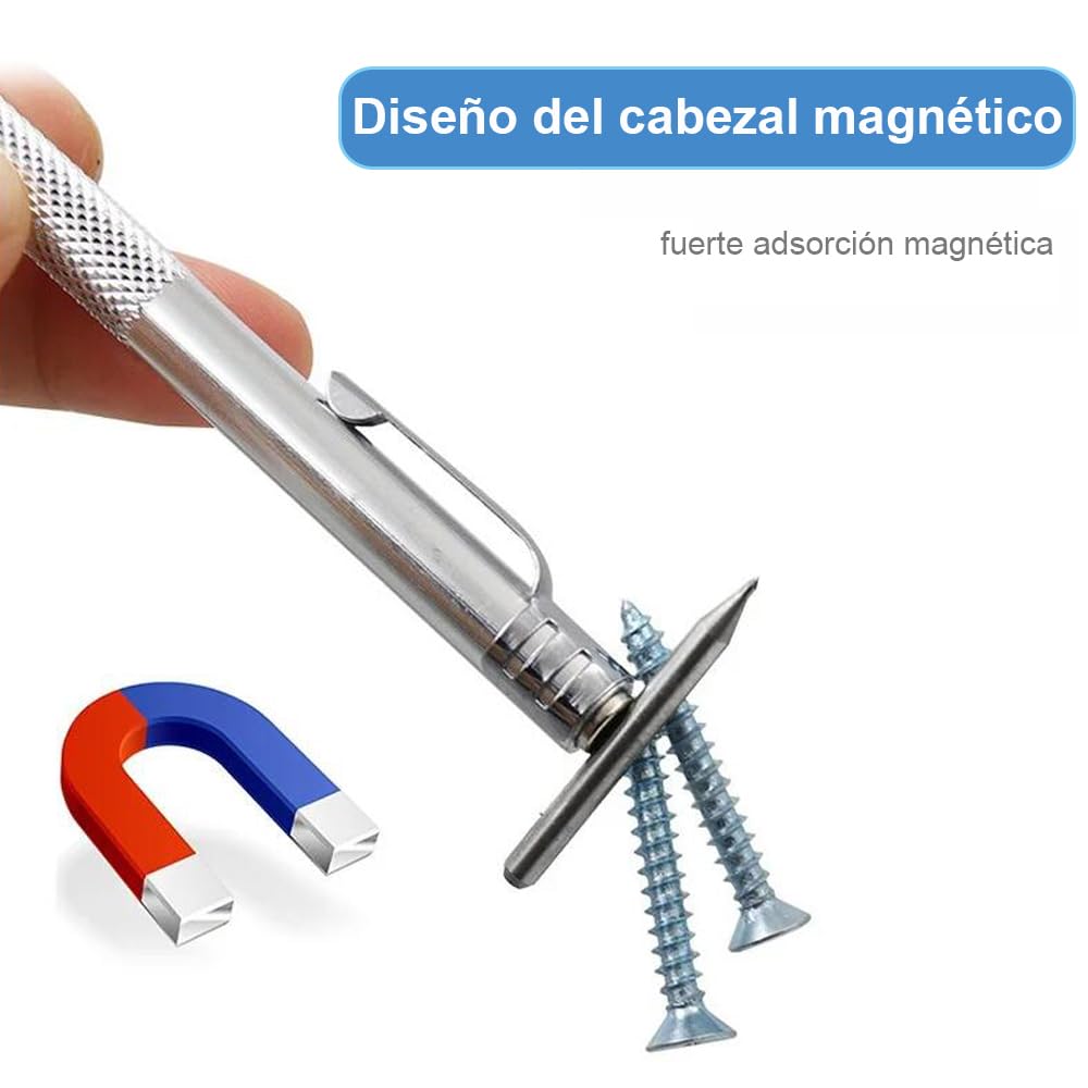2 Piezas Marcador Metal de Carburo de Tungsteno, Punta de Trazar para Metal con Imán con 10 Puntas de Marcado Red Hat Para Vidrio, Cerámica y Acero Endurecido