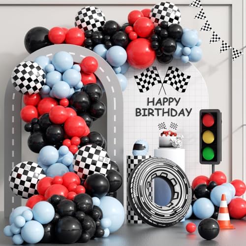132pcs Race Car Balloon Arch Kit