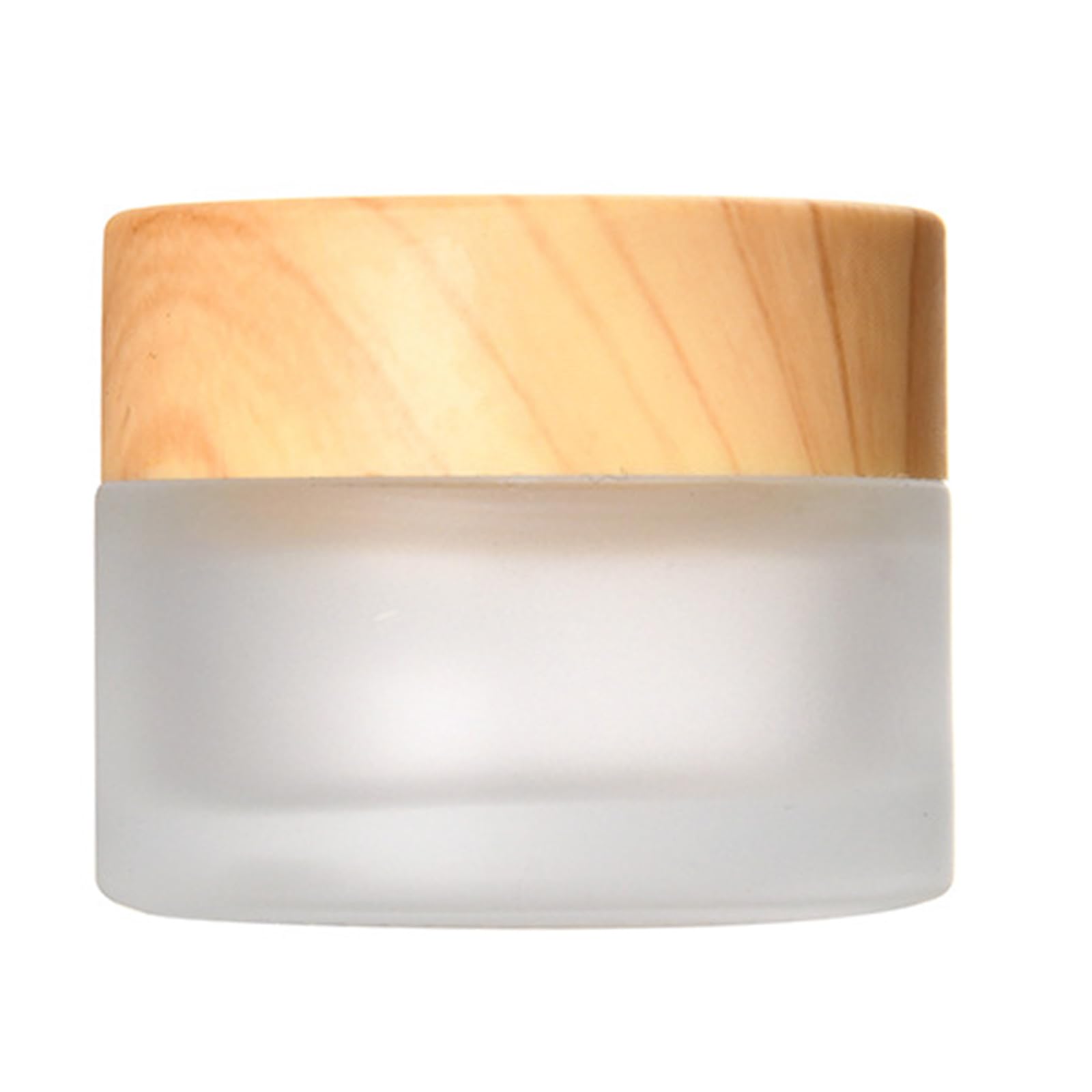 / 10g / 15g / 20g / 30g / 50g / 60g Frosted Glass Cream Jar Empty Makeup Cosmetic Container with Wood Grain Lid for Face Cream Makeup Storage Jar